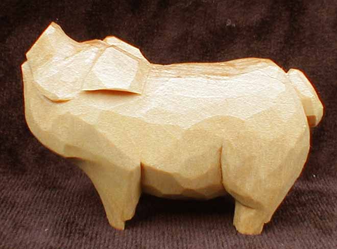 pig standing upright